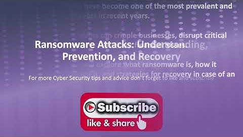 Ransomware Attacks Understanding, Prevention, and Recovery #cybersecurity #ransomware