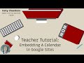 Embedding A Calendar in Google Sites