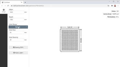 Online CAD tool for perforated pattern calculation