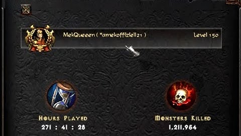 Diablo Median XL 2.2 LVL 150 Javazon (Gear_Charms_Stats_Playtime_Skill)