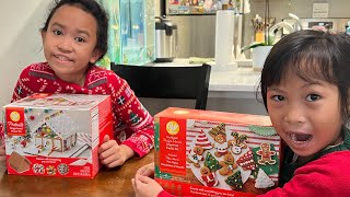 Making ginger bread house and christmas cookies 