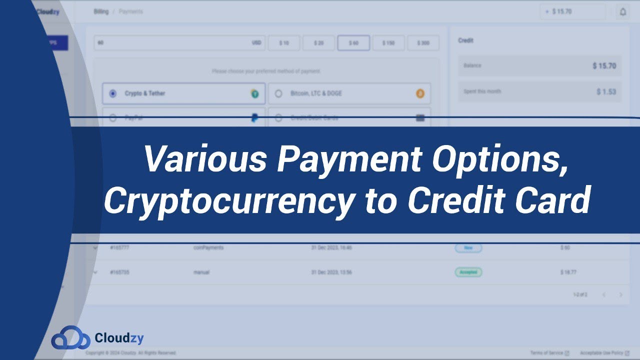 Payment Option on Cloudzy VPS