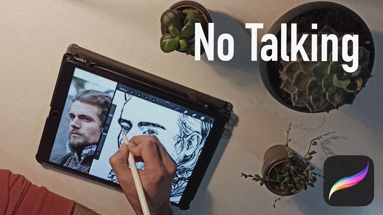 ASMR iPad Sketching | No Talking - Real Time - YouTube