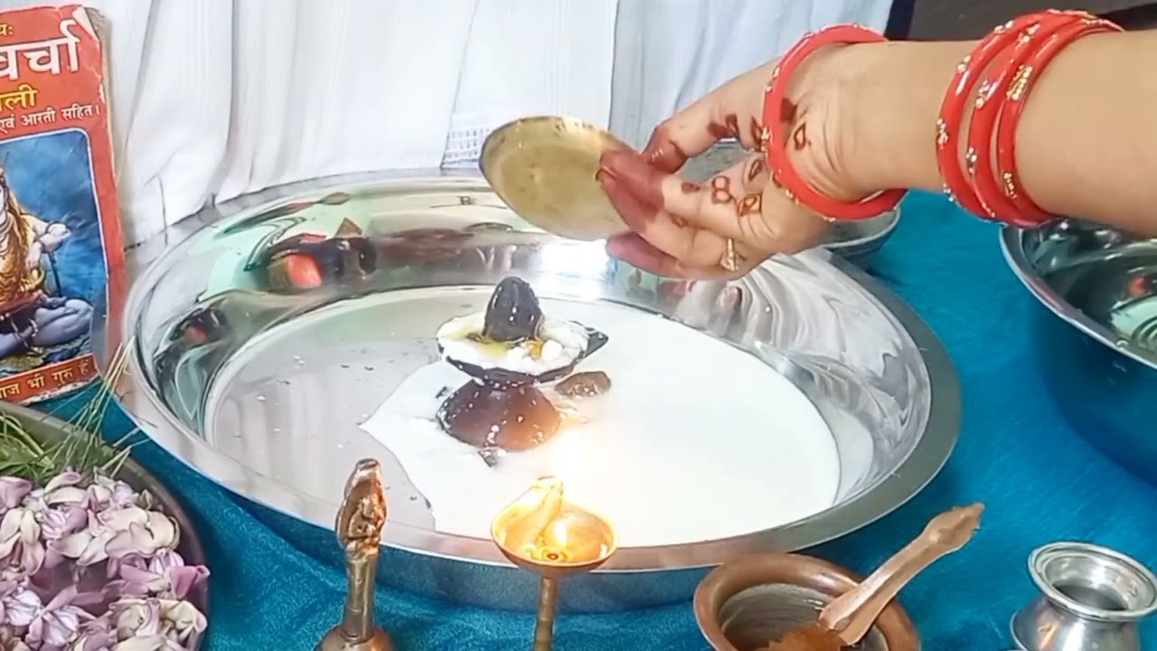 घर में हुआ  शिवलिंग का आगमन||kaise kiya shivling ka abhishek aur shringar...🙏☘️🔱🚩📿