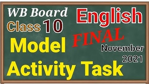 Class 10,English, Model activity task, November 2021 #wbbse #english #education #modelactivitytask