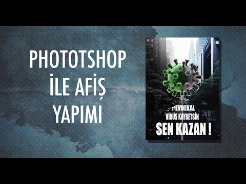 #EVDEKAL- Photoshop ile afiş tasarımı nasıl yapılır? #PSD0003
