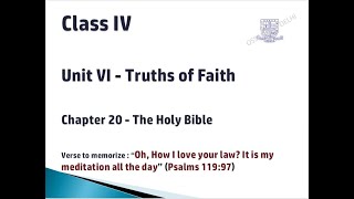 Sunday School Class 4 Chapter 20 The Holy Bible