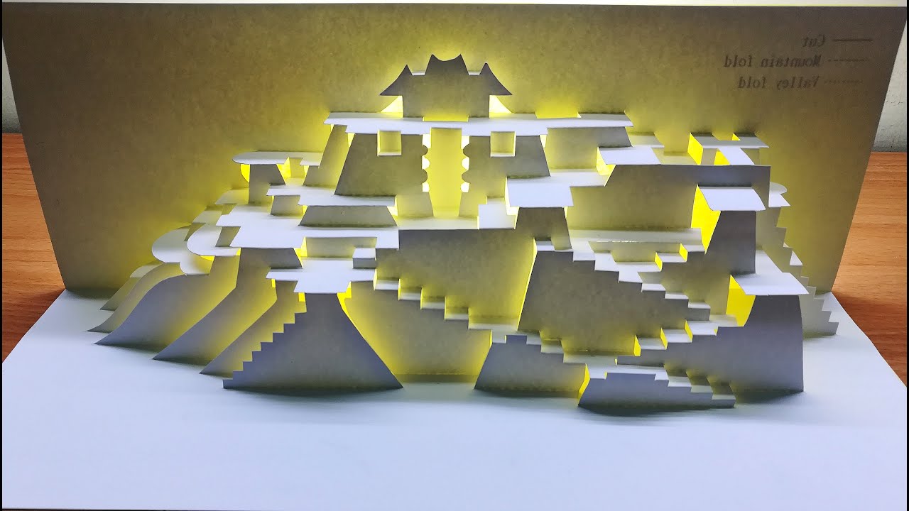3d Lhasa Card｜Pop up card｜Origami Architecture｜paper art｜kirigami｜3d拉薩卡片