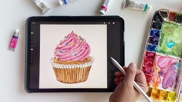 Watercolor Cupcake in Procreate | Digital Food Illustration - Skillshare Class