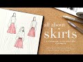 How to draw a skirt  fashion illustration tutorial