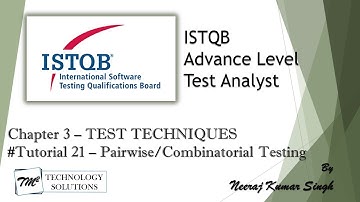 ISTQB Advance Test Analyst | 3.2.7 Pairwise Testing | Pairwise Technique | Combinatorial Testing