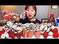 여러가지 산청 딸기 휘핑크림 초코시럽 과일 디저트 먹방 Dessert Mukbang