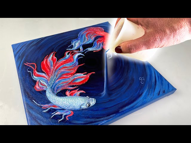 STUNNING Betta Fish Art - Mixed Media! Easy + Fun Techniques! | AB Creative class=