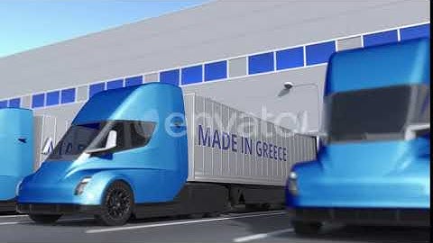 Semi-trailer Trucks with MADE IN GREECE Text | Motion Graphics - Envato elements