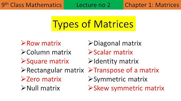 types of matrices #typesofmatrices #symmetricmatrix #singularmatrix #identitymatrix