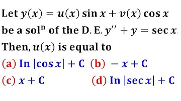 y(x) be a solution of linear differential equation of Parameter of IIT Jam 2015 Mathematics