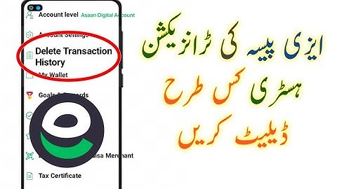 How to remove easypaisa transaction history | Delete transaction history from easypaisa account 2023