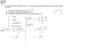 DSE maths core 2015 paper2 #22 geometry regular polygon