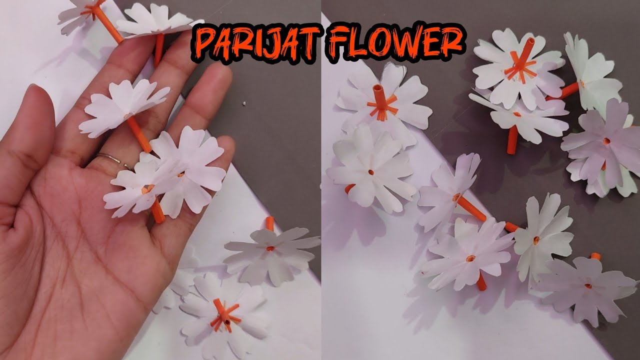 How to make Parijat Flower / How to make Night-flowering Jasmine / Harsingar 