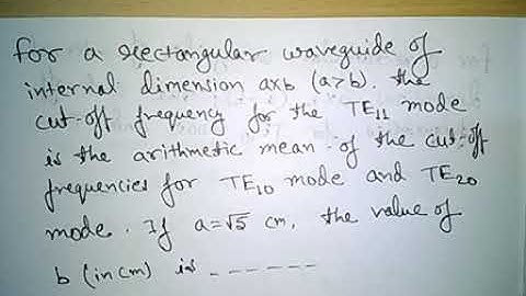 GATE EC Que- Rectangular Waveguide Cutoff Frequency Lecture by AKHILESH PANDEY