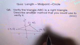 Verify that the Triangle is a Right Triangle Q6