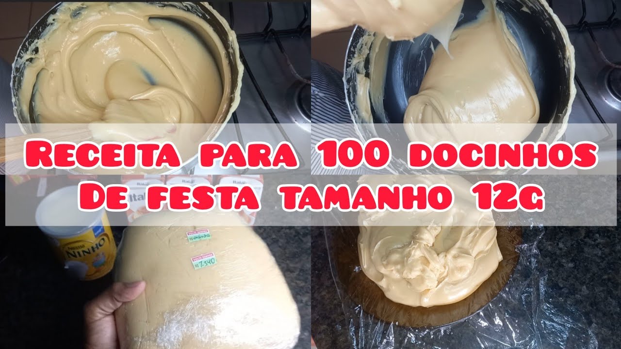 Massa para 100 docinhos de festa quantos leite condensado usei/ tamanho ...