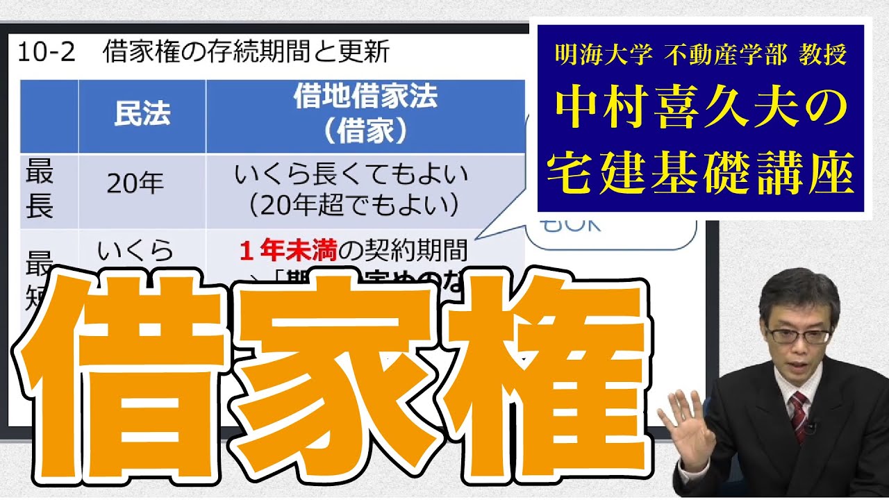 視るだけでわかる！　宅建基礎講座【権利関係】１０．借地借家法（借家権）（１）〜（５）