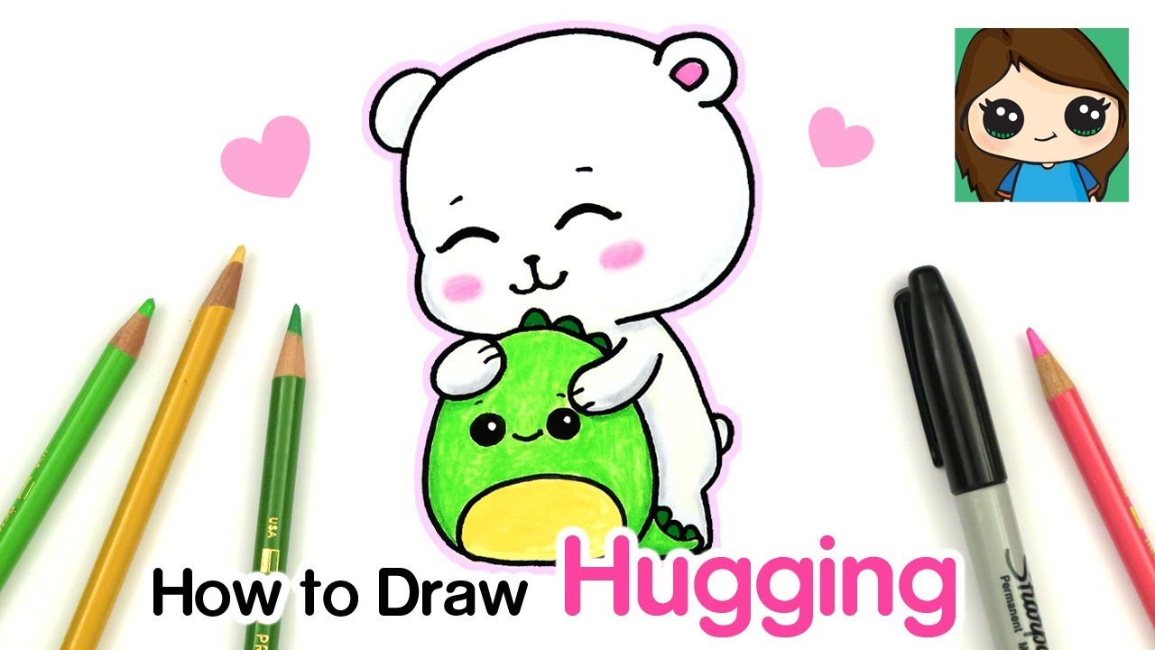 How To Draw Hugging A Friend Cute Bear