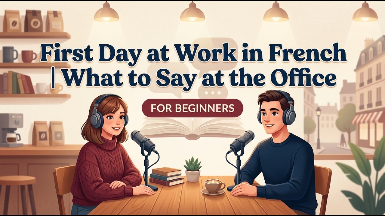 First Day at Work in French | Premier jour au travail – Que dire au bureau ?| French A1 podcast