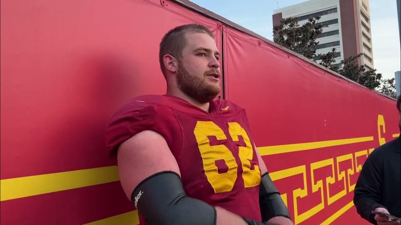 USC OL Cooper Lovelace after 9th spring practice YouTube