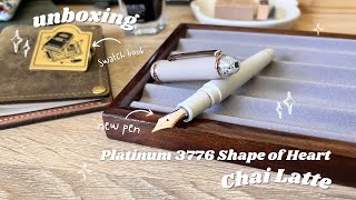 Unboxing the Platinum 3776 Shape of Heart - Chai Latte + Ink swatch