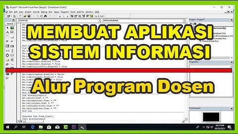 MICROSOFT VISUAL BASIC MEMBUAT ALUR PROGRAM FORM DATA DOSEN
