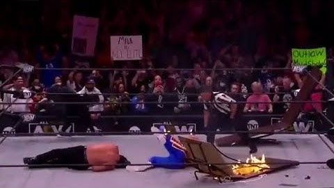 Cody Suplexes Andrade On  Fire Table 🔥 (Live Shot)