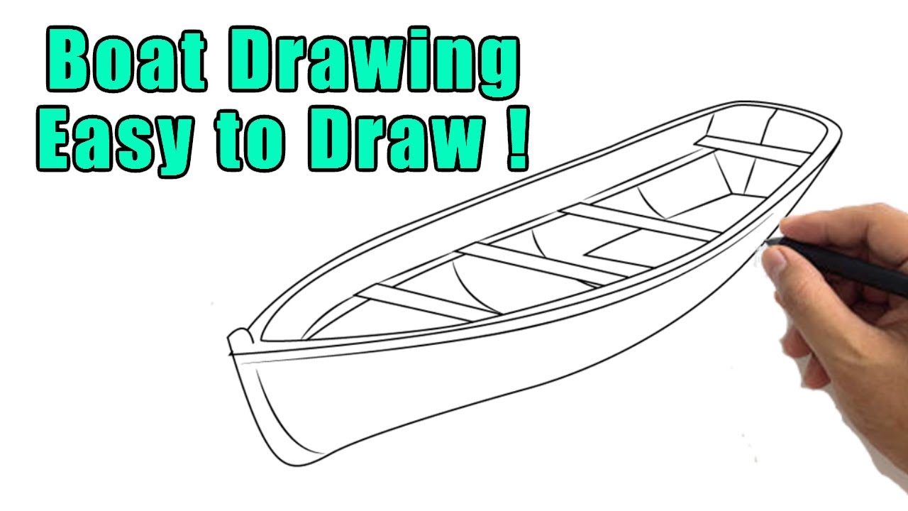 How to Draw a Boat Drawing  Easy Fishing Boat Step by Step Sketch