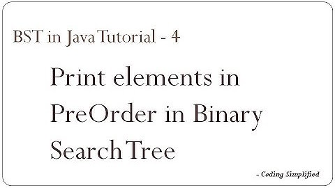 Binary Search Tree in Java-4: Print elements in PreOrder manner in Binary Search Tree