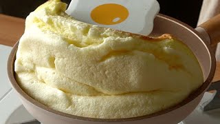 Soft and fluffy soufflé omelette made with two eggs