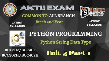 U3P1| PYTHON PROGRAMMING BTECH 2ND YEAR One shot | AKTU | Latest Syllabus |Civil Mantraa All Branch