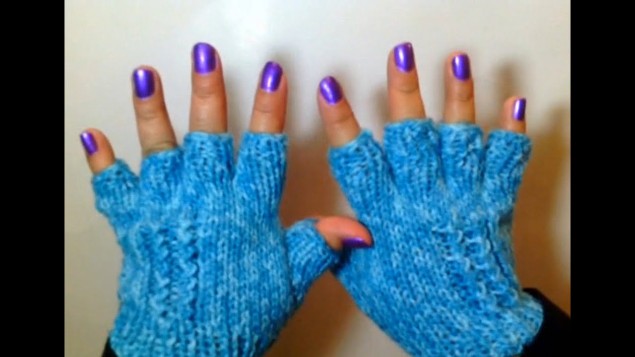 *Como Tejer Lindos Guantes de Invierno / How to Knit Half-Finger Gloves