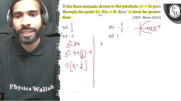 If the three normals drawn to the parabola, \( y^{2}=2 x \) pass th...