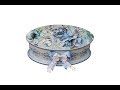 Decoupage oval box with rice paper-DIY
