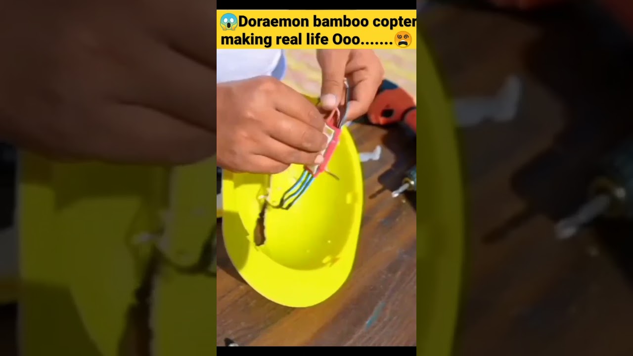 😱Doraemon bamboo copter making real life😵🤐😂