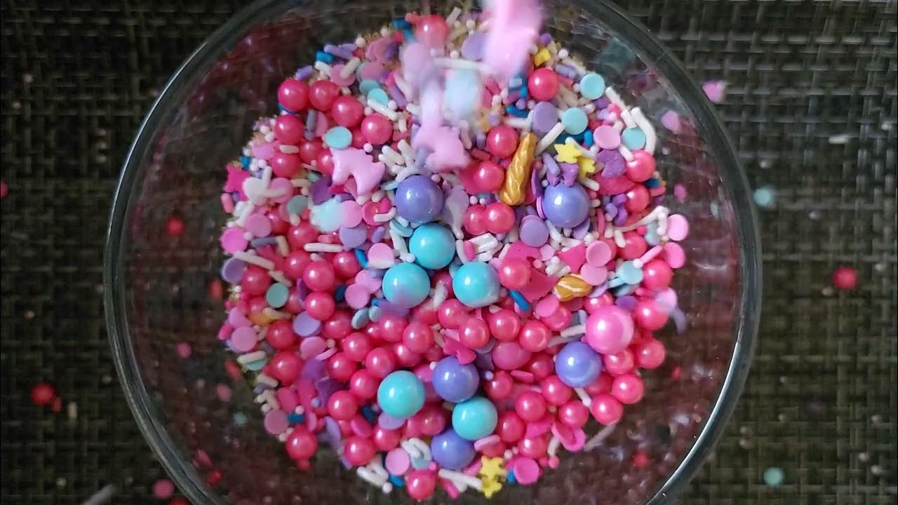 ASMR Relaxing no talking Unicorn Sprinkles Pour Iced & Sprinkled YouTube