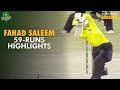 Fahad saleem 59 runs highlights  final  intercollege ramadan t20 cup 2024  m4a1a