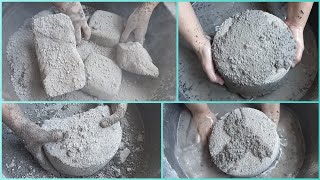 dusty gritty cement crumbling dry water dipping in water - asmr cement- oddlysatisfying -cement asmr