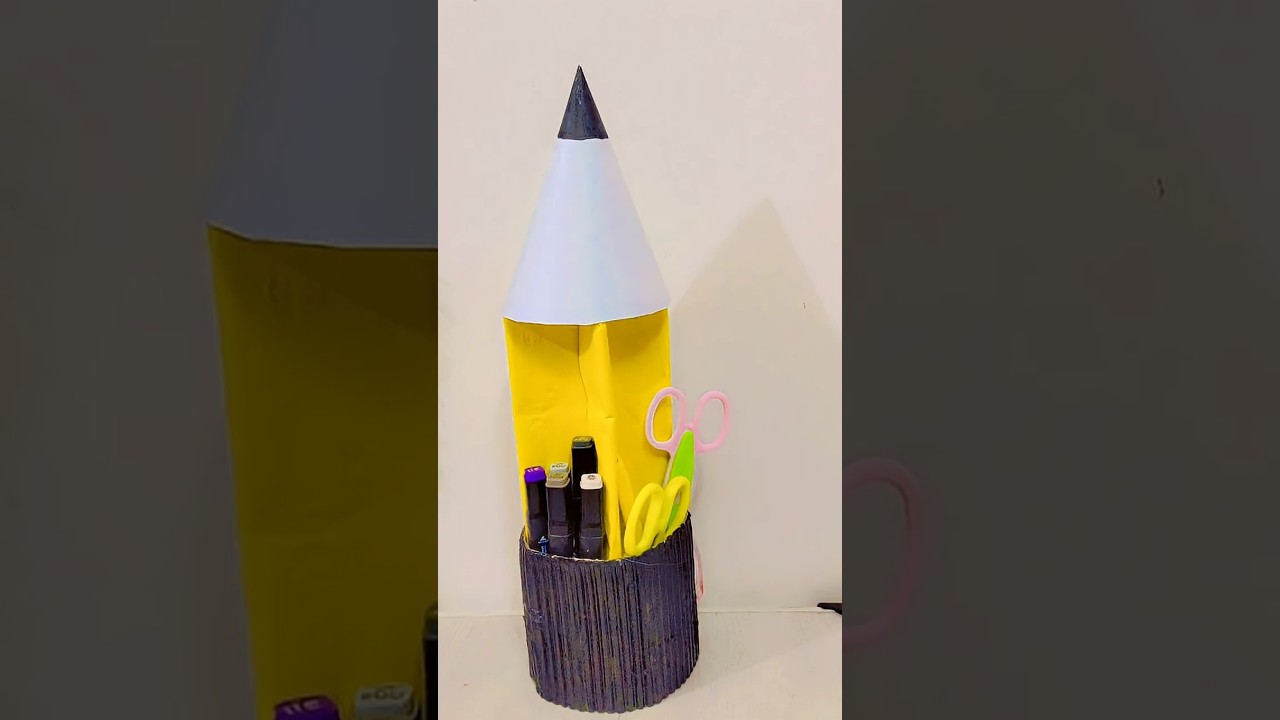 how to make pen pencil holder from cardboard 