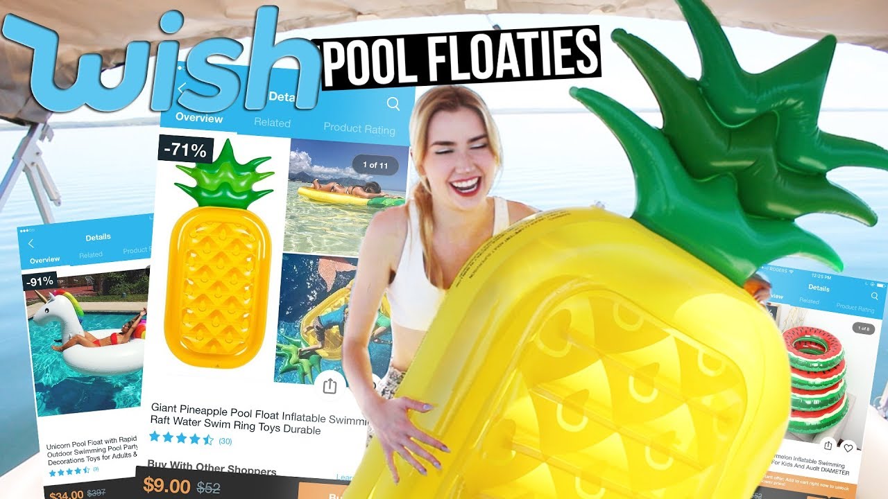 TRYING POOL FLOATIES FROM WISH!!