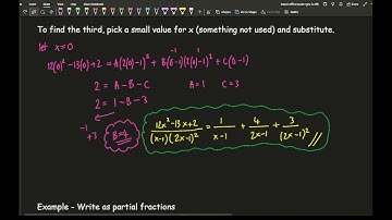 AQA/A2 Maths - Algebra: Partial Fractions 4 (Repeated Function or Power in the Denominator)
