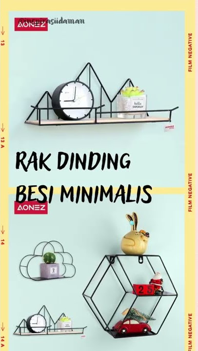 Rak Dinding Besi Minimalis Dekorasi Dinding Hiasan Rak Penyimpanan Besi Serbaguna Rak Gunung