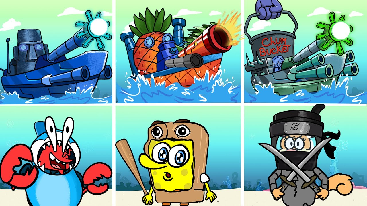 Endless Robot War: Titan SpongeBob Robot vs Italian Brainrot - Tung Tung, Assassino, Tralala
