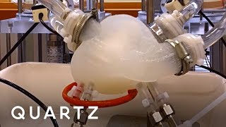 A soft silicone 3D-printed heart